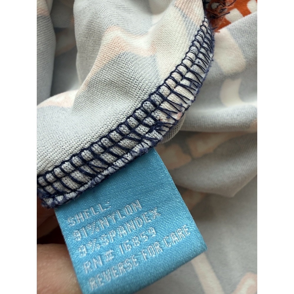 J.McLaughlin Womens Blue Orange Bamboo Lattice Catalina Cloth Top Tunic XL - Picture 8 of 8